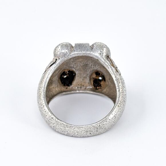 Vintage Shube Sterling Silver 925 Cross Skulls Biker Ring Size 10 - Picture 5 of 10